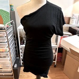 Iro one shoulder ruched braided dress